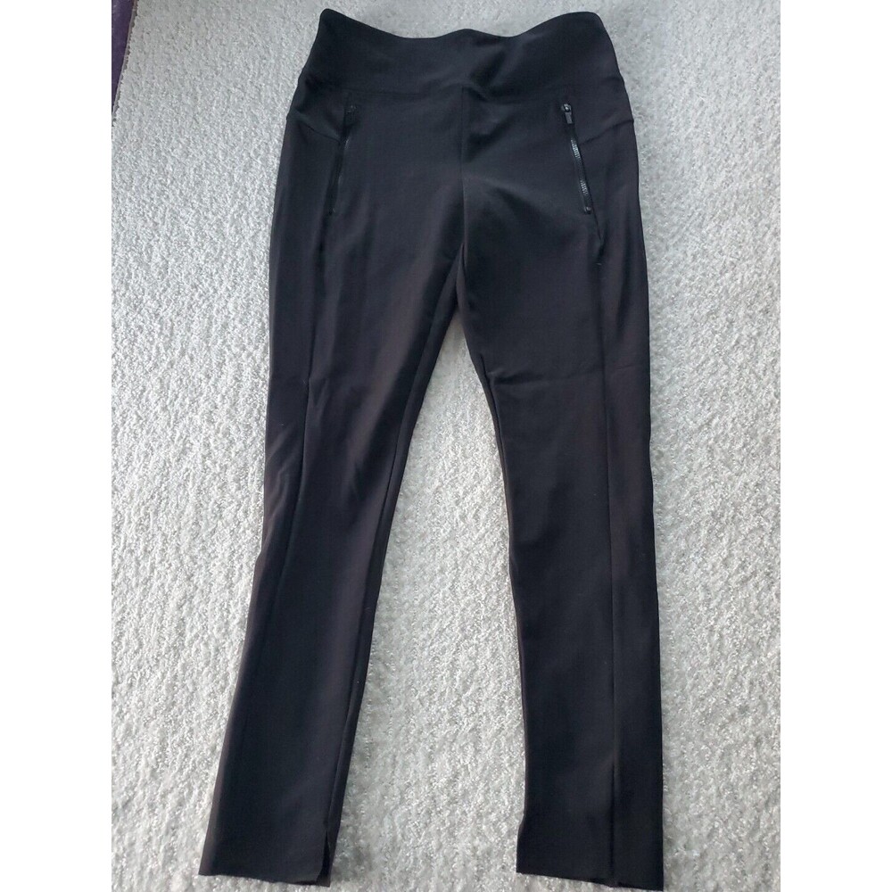 Athleta Women's Stellar Tight Pants Size Med Black Zip Pockets Travel Work